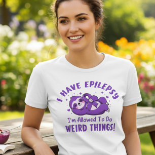 Lustiges Faultier Epilepsie-Bewusstseins-Geschenk Tri-Blend Shirt