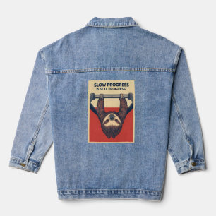 Lustiges Faultier-Gym-Motivationsposter - Langsame Jeansjacke