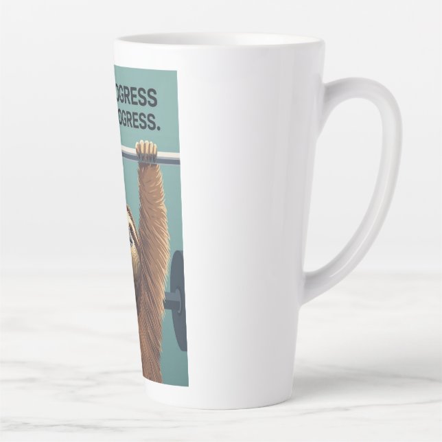 Lustiges Faultier-Gym-Motivationsposter - Langsame Milchtasse (Rechts)