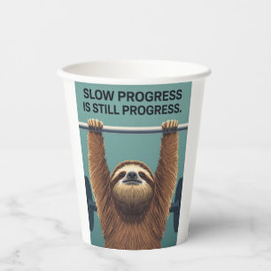 Lustiges Faultier-Gym-Motivationsposter - Langsame Pappbecher