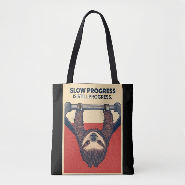 Lustiges Faultier-Gym-Motivationsposter - Langsame Tasche (Vorderseite)