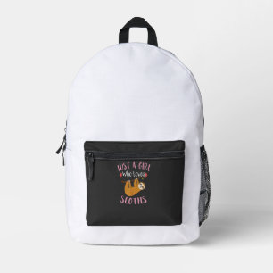 Lustiges Faultier-Shirt für Mädchen, einfach ein M Bedruckter Rucksack
