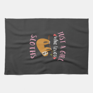 Lustiges Faultier-Shirt für Mädchen, einfach ein M Geschirrtuch