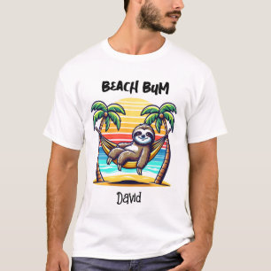 Lustiges Faultier Strandbummler Herren T-Shirt
