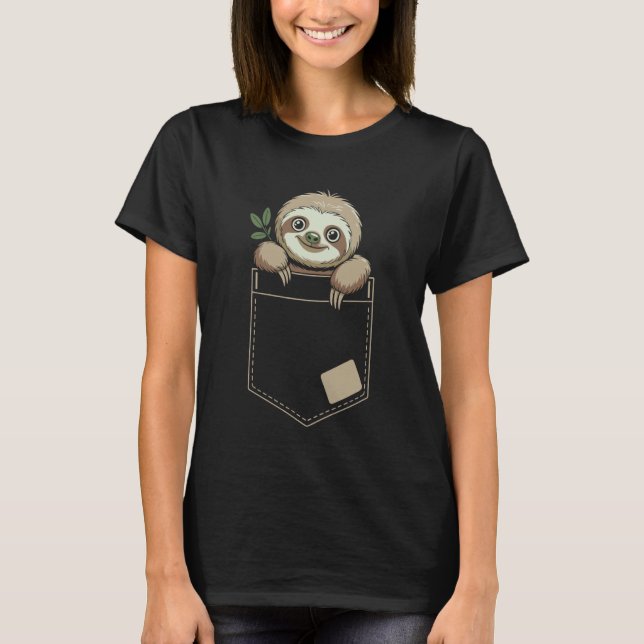 Lustiges Faultier Tier T-Shirt (Vorderseite)