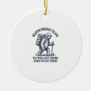 Lustiges Faultier Wander T-Shirt_1 Keramik Ornament