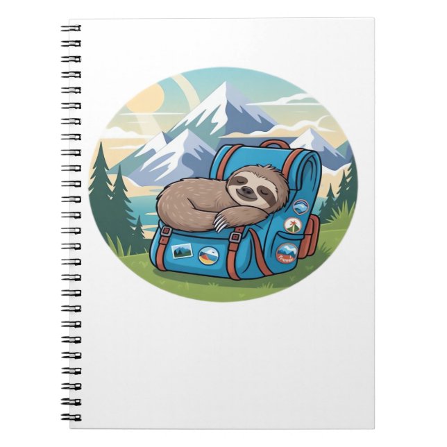 Lustiges Faultier Wandern Oversized T-Shirt Notizblock (Vorderseite)