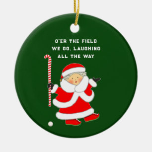 Lustiges Feldhockey Keramik Ornament