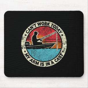 Lustiges Fischen Ich kann heute nicht arbeiten Mei Mousepad