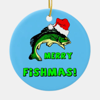 Lustiges Fischen Keramik Ornament