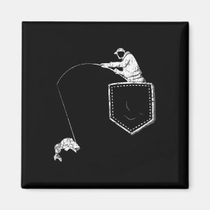 Lustiges Fischer-Fischerei-Pocket-T-Shirt für den Magnet