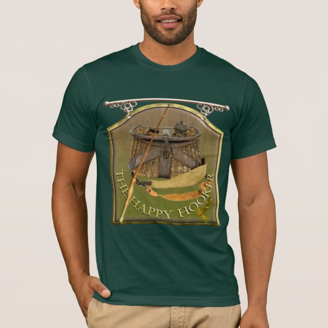 Lustiges Fishermans britisches Kneipen-Zeichen T-Shirt (Vorderseite)