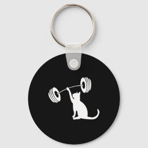 Lustiges Fitness-Gewicht Stärke Fitnessstudio Katz Schlüsselanhänger