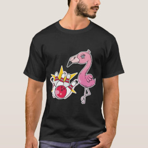 Lustiges Flamingo-Bowling-Pin-Bowl-Bowler-T-Shirt T-Shirt