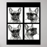 Lustiges Foto einer französischen Bulldogge, die Z