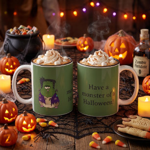 Lustiges Frankenstein-Hamster-Monster-Halloween Zweifarbige Tasse