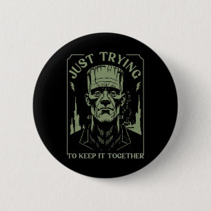 Lustiges Frankenstein-Monster, das einfach nur ver Button