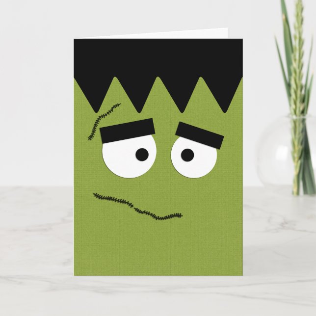Lustiges Frankenstein stellen für Halloween Karte (Vorderseite)
