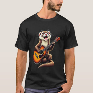 Lustiges Frettchen, das Gitarre spielt Design für T-Shirt