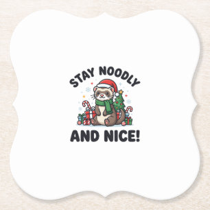 Lustiges Frettchen-Weihnachten Bleib Noodly und ne Untersetzer