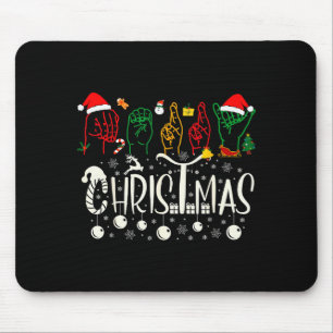 Lustiges Frohe Weihnachten Asl T-Shirt Amerikanisc Mousepad