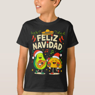 Lustiges Frohe Weihnachten Avocado Tacos Mexikanis T-Shirt