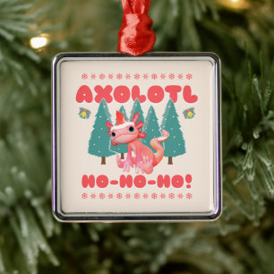Lustiges Frohe Weihnachten Axolotl Ho-Ho-Ho! Ornament Aus Metall