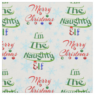Lustiges Frohe Weihnachten Feiertags Unartiger Elf Stoff