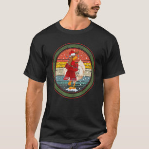 Lustiges Frohes Cluckmas Huhn Weihnachten Retro Vi T-Shirt