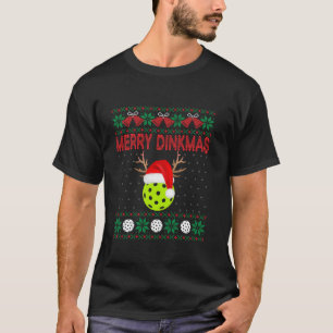 Lustiges Frohes Dinkmas Rentier Santa Weihnachten T-Shirt