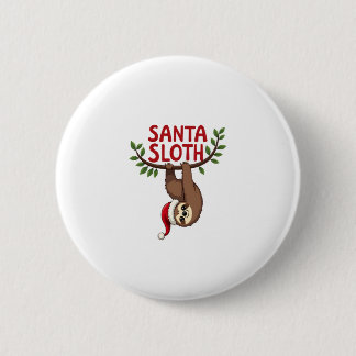 Lustiges Fröhliches Faultier-Weihnachten Faultier  Button