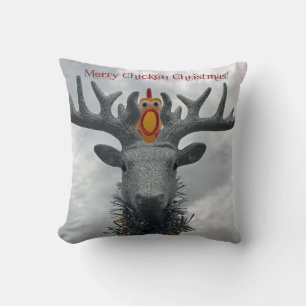 Lustiges fröhliches Hühner-Weihnachtskissen! Kissen