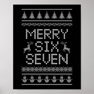 Lustiges Fröhliches Sechs Sieben 6 7 Meme Design W Poster