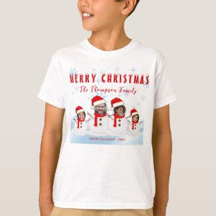 Lustiges Fröhliches Weihnachten Schneemann Familie T-Shirt