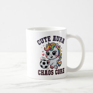 Lustiges Fußball-Einhorn Süße Aura Chaos-Kern Gewi Kaffeetasse