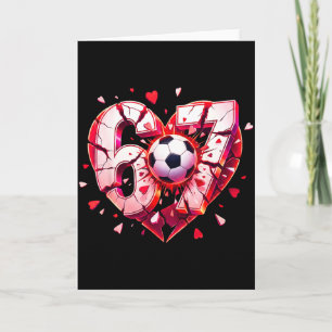 Lustiges Fußball-Herz 67 Six Seven Valentins-Meme  Karte