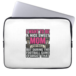 Lustiges-Fußball-Mama-Vintage-Stickerei-Shirt-Desi Laptopschutzhülle