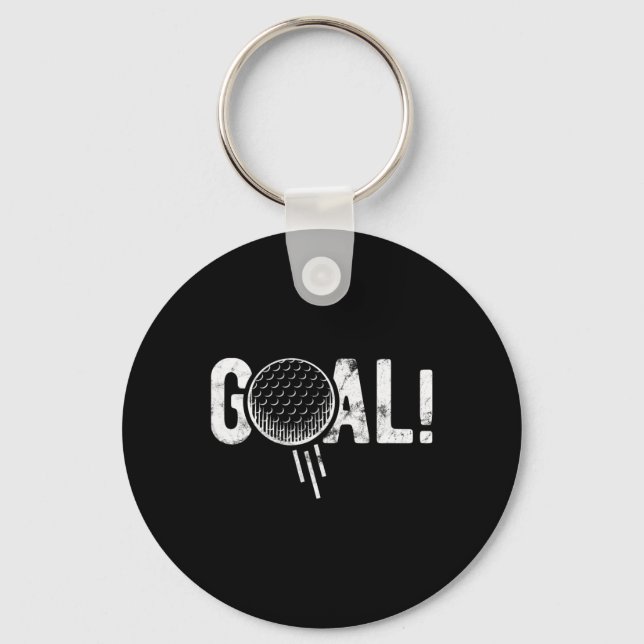 Lustiges Fußball-Tor Golf Vier Witz  Schlüsselanhänger (Vorderseite)