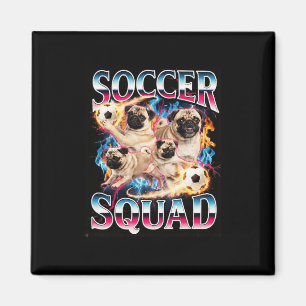 Lustiges Fußballteam Retro-Hund-Meme Cool Brainrot Magnet