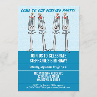 Lustiges Gabelngeburtstags-Party Einladung