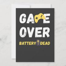 Lustiges Game Over Batterie Leer Kunst