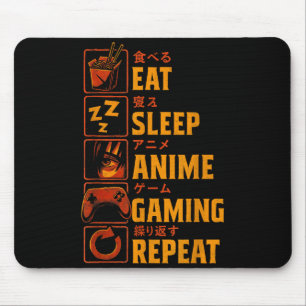 Lustiges Gamer Anime Grafik T-Shirt Männer Jungen Mousepad