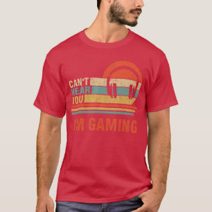 Lustiges Gamer-Geschenk Kopfhörer Kann dich nicht  T-Shirt
