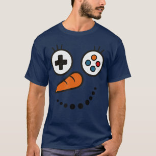 Lustiges Gamer-Schneemann-Gesicht Weihnachten Vide T-Shirt