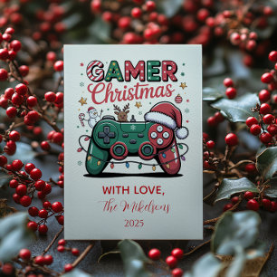 Lustiges Gamer-Weihnachten Feiertagskarte