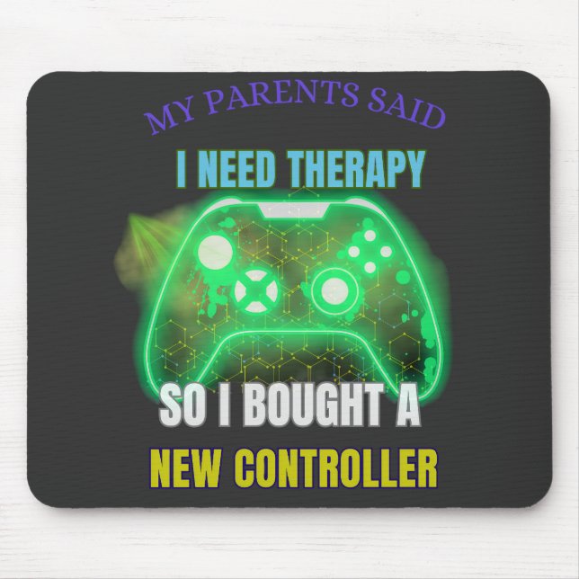 Lustiges Gamer-Zitat Controller Grafik-Mauspad  Mousepad (Vorne)
