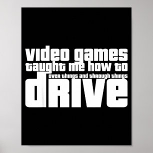 Lustiges Gaming Neues Fahrer Videospiel Fahrschule Poster