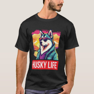 Lustiges Gangsta Husky Kostüm Retro Huskies Lustig T-Shirt