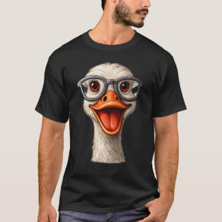 Lustiges Gans Mit Brille T-Shirt – Süße Nerd-Ente