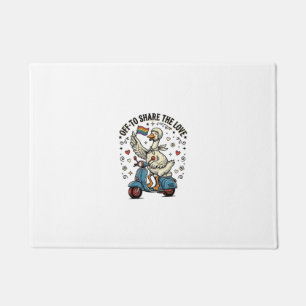 Lustiges Gänse-Roller-Liebe Vintage-Shirt-Design_1 Fußmatte